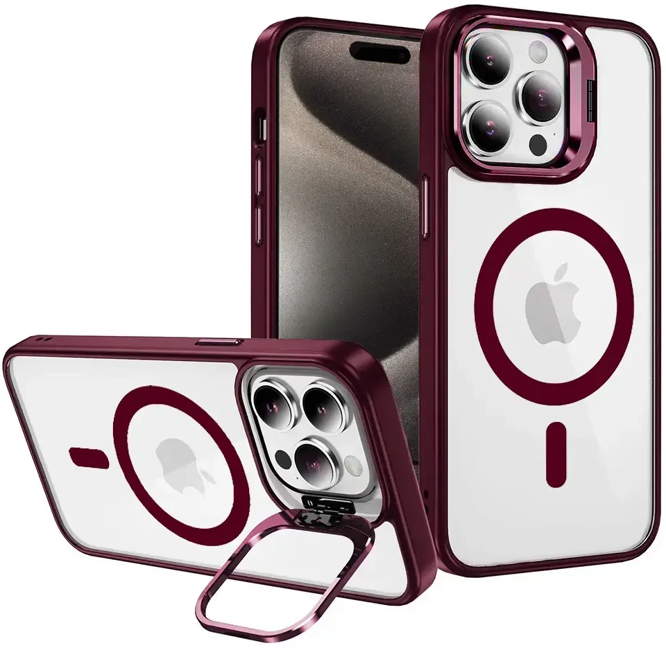 Tel Protect Kickstand Magsafe dėklas skirtas Apple iPhone 11 burgundy