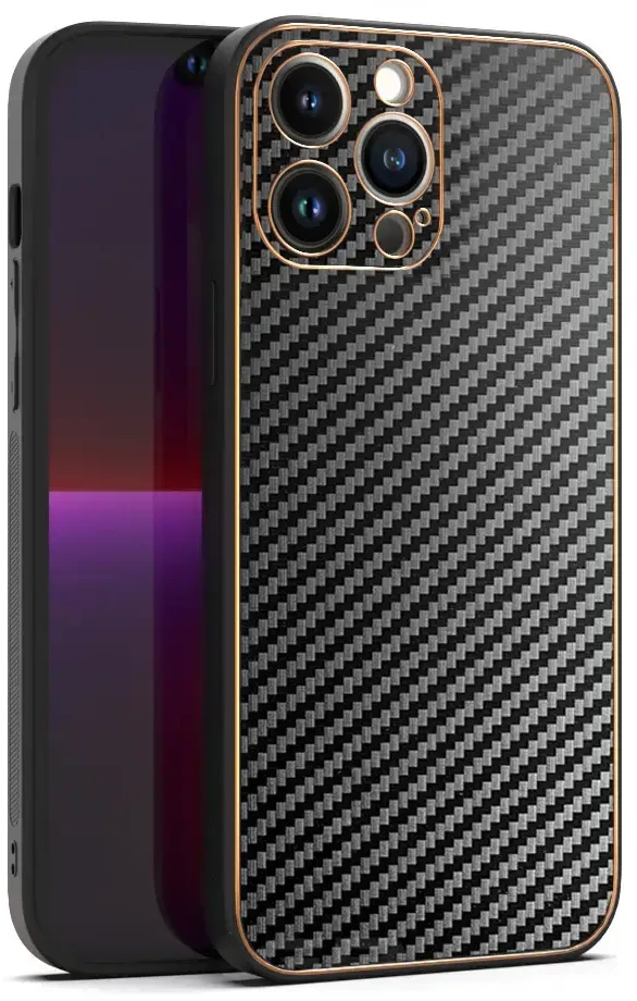 Tel Protect Leather Carbon dėklas skirtas iPhone 11 Pro juodos spalvos