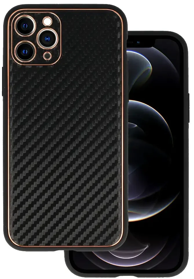 Tel Protect Leather Carbon dėklas skirtas iPhone 11 Pro juodos spalvos