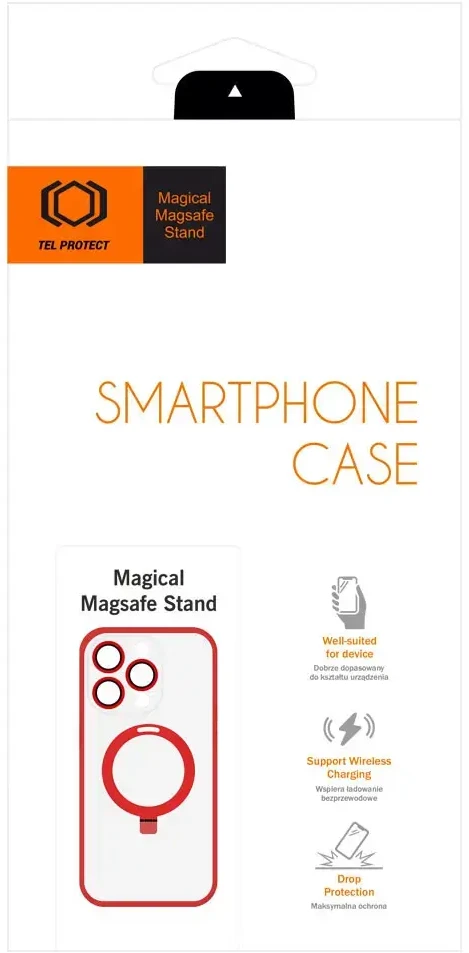 Tel Protect Magical MagSafe stovas dėklas, skirtas Apple iPhone 13 Pro, raudonos spalvos