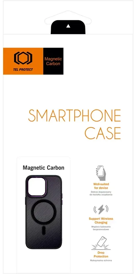 Tel Protect Magnetic Carbon dėklas skirtas Apple iPhone 13 Pro juodas-violetinis