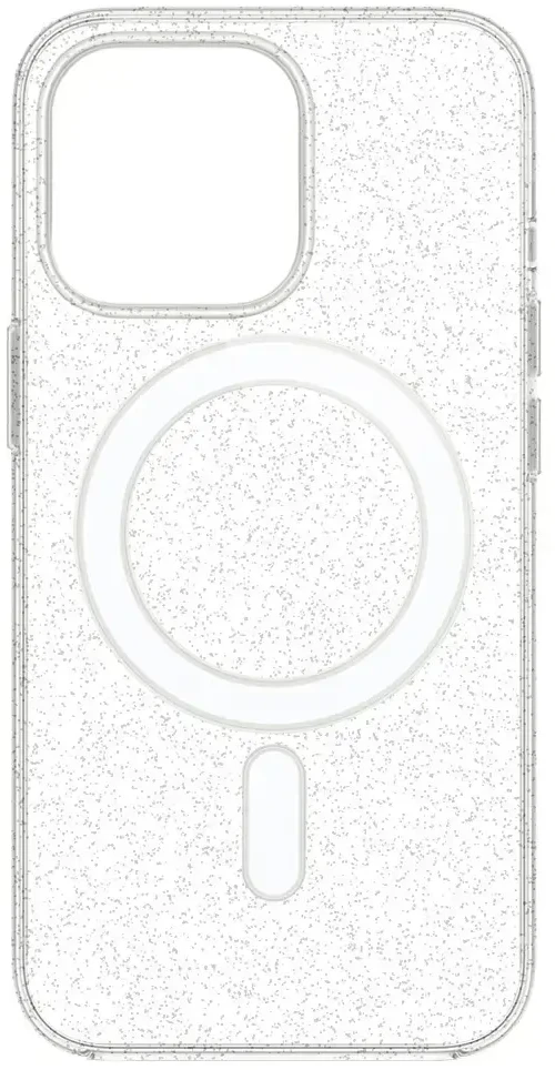 Tel Protect MagSilicone Clear dėklas, skirtas „iPhone 15 Pro Max“, su blizgučiais.