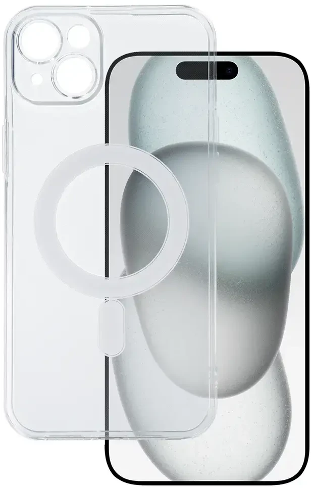 Tel Protect MagSilicone dėklas skirtas Apple iPhone 15 Plus skaidrus