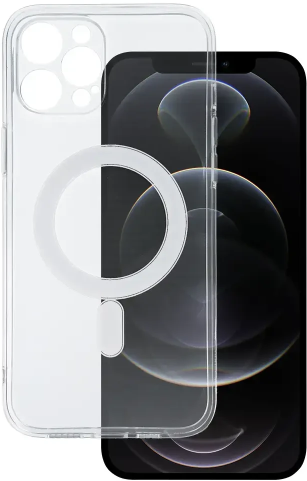 Tel Protect MagSilicone dėklas skirtas Apple iPhone 12 Pro Max skaidrus