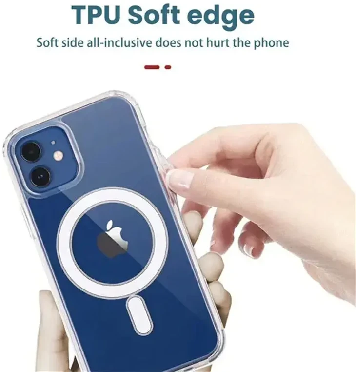 Tel Protect MagSilicone dėklas skirtas Apple iPhone 13 Pro Max skaidrus