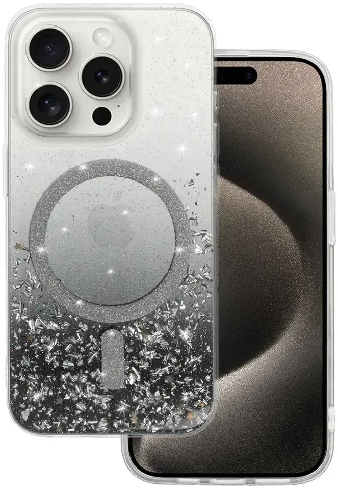Tel Protect Moonlite Magsafe dėklas skirtas Apple iPhone 15 juodas skaidrus