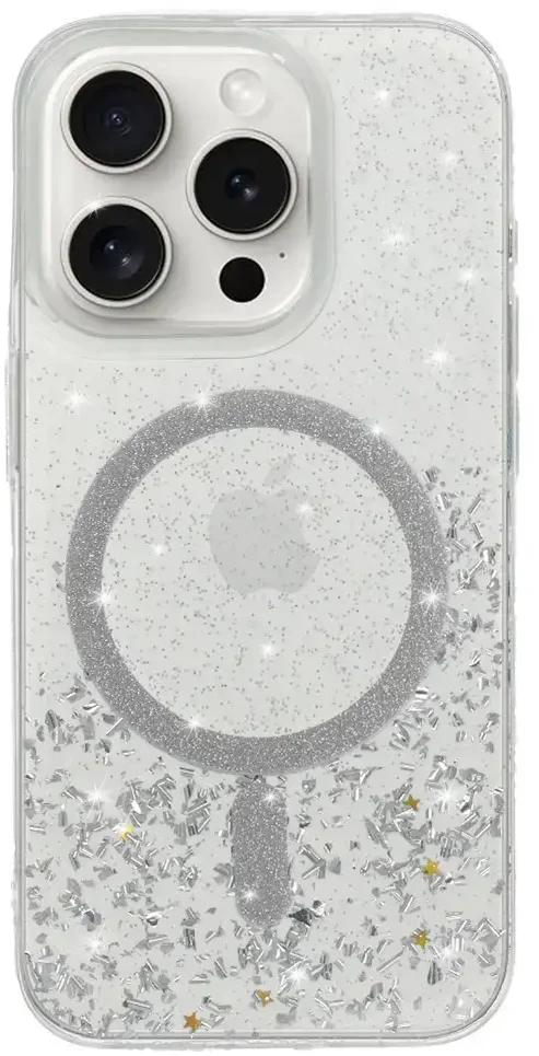 Tel Protect Moonlite Magsafe dėklas skirtas Apple iPhone 12 Pro sidabrinis skaidrus