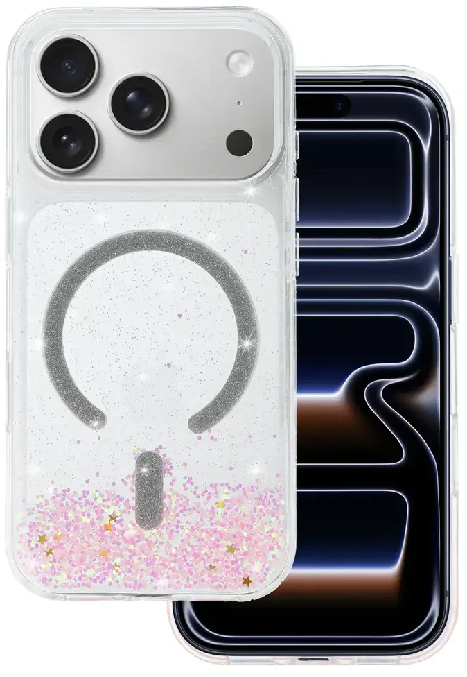 Tel Protect Moonlite Magsafe Dėklas skirtas Apple iPhone 17 Pro rožinės spalvos clear