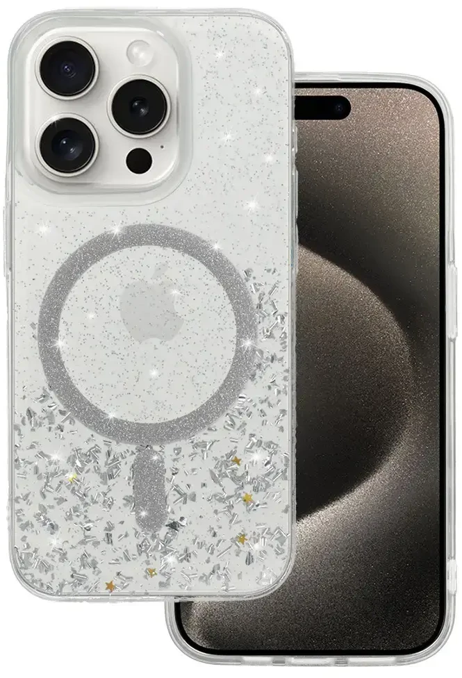 Tel Protect Moonlite Magsafe dėklas skirtas Apple iPhone 12 Pro sidabrinis skaidrus
