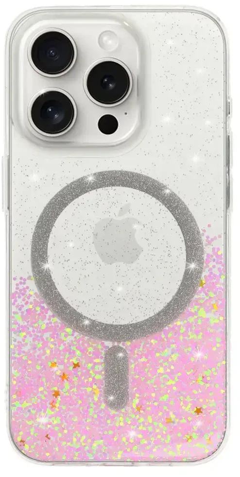 Tel Protect Moonlite Magsafe dėklas skirtas Apple iPhone 16 rožinis skaidrus