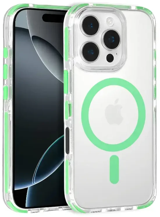 Tel Protect Skaidrus dėklas su virvele skirtas Apple iPhone 15 Pro žalios spalvos