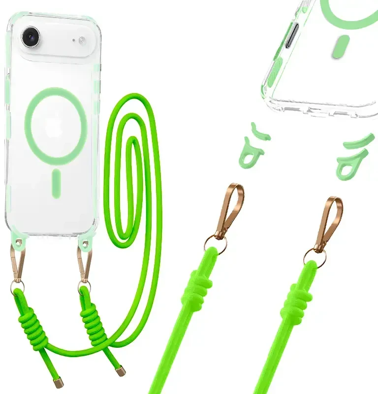 Tel Protect Strap Clear dėklas skirtas Apple iPhone 17 Air žalios spalvos