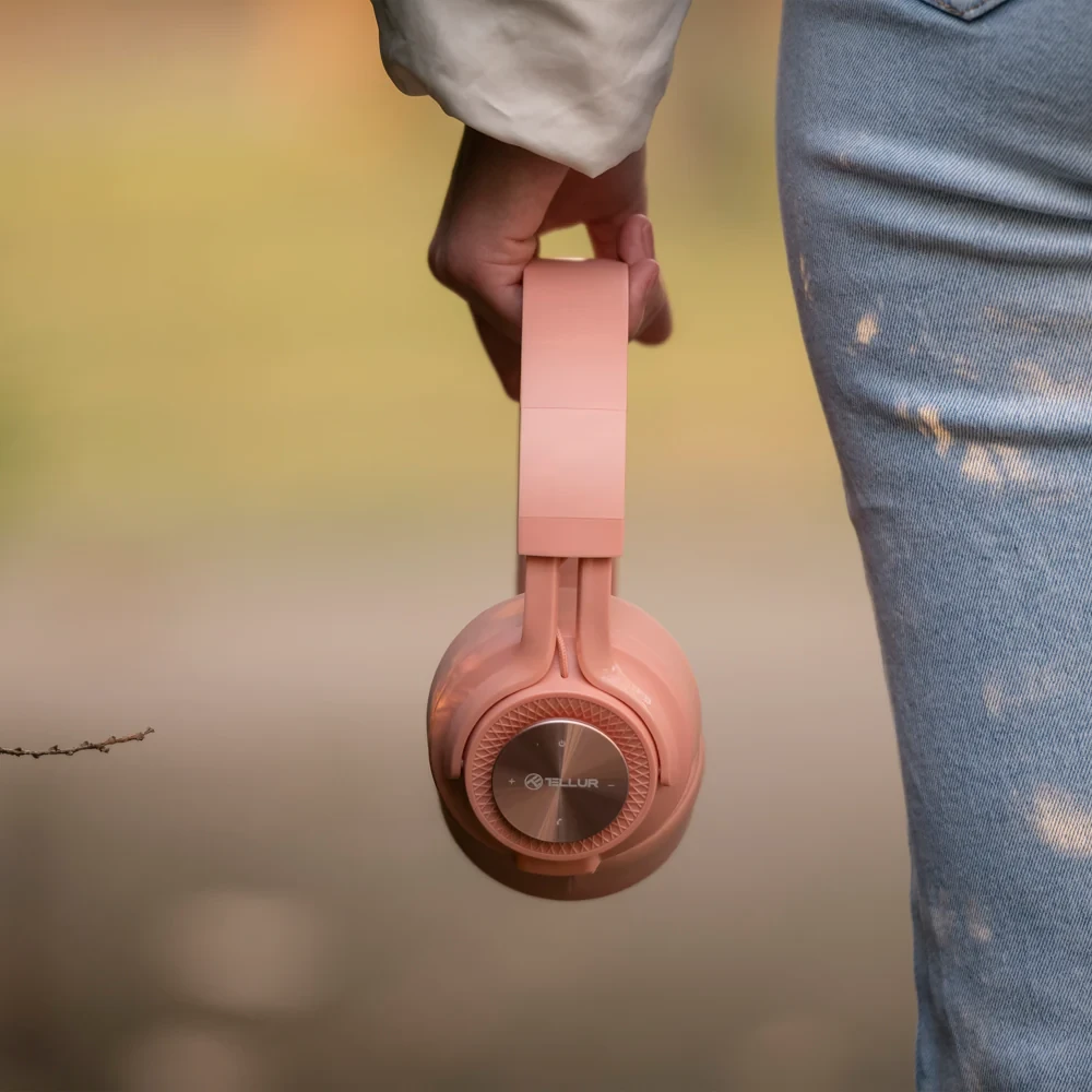 Rožinė Tellur Feel Bluetooth Over-Ear Ausinės Rožinė