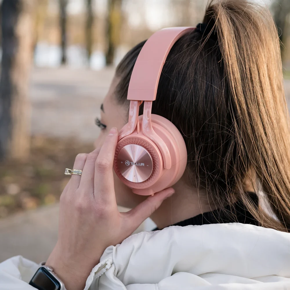 Rožinė Tellur Feel Bluetooth Over-Ear Ausinės Rožinė