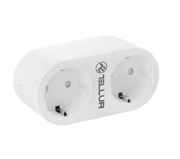 „Tellur WiFi“ kintamosios srovės dvigubas kištukas, energijos rodmuo, 16A, 2400W