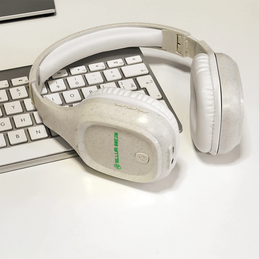 Kreminės sulankstomos Bluetooth ausinės Tellur Pulse