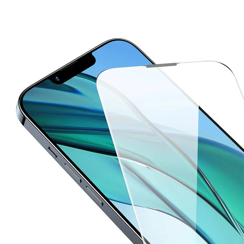 Grūdintas stiklas Baseus Corning skirtas iPhone 13/13 Pro/14 su įmontuotu dulkių filtru