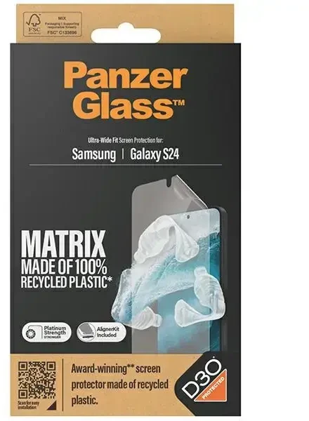 Panzer Glass PanzerGlass Ultra-Wide Fit Apsauginis stiklas su D3O® su aplikatoriumi Samsung Galaxy S24