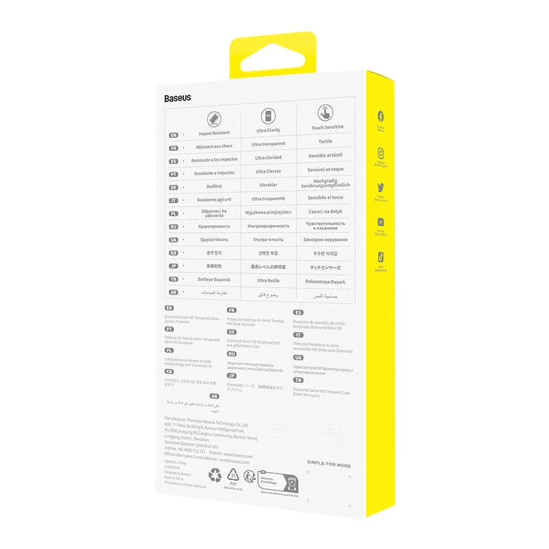 Grūdinto stiklo ekrano apsauga Baseus OS Diamond Series HD, skirta iPhone 14 Pro Max (Clear)
