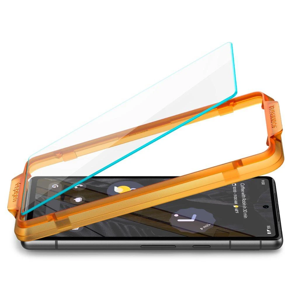 Spigen Alm Glas.TR 2 vnt. – Apsauginis stiklas skirtas Google Pixel 7A (Transparent)