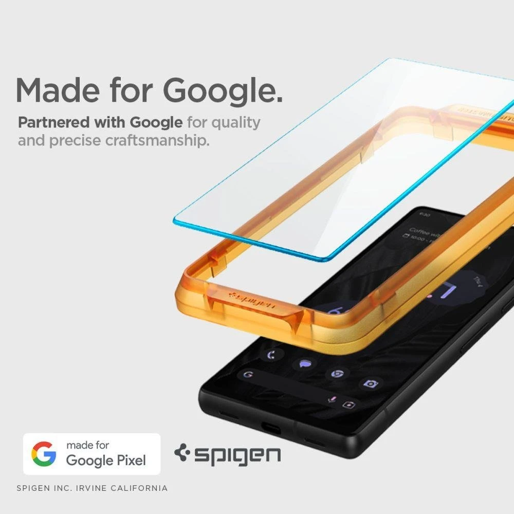 Spigen Alm Glas.TR 2 vnt. – Apsauginis stiklas skirtas Google Pixel 7A (Transparent)