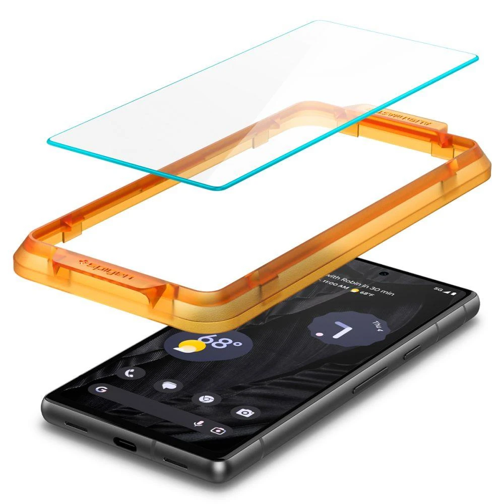 Spigen Alm Glas.TR 2 vnt. – Apsauginis stiklas skirtas Google Pixel 7A (Transparent)
