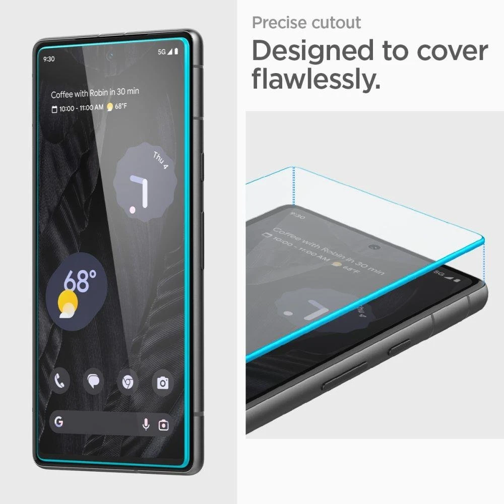 Spigen Alm Glas.TR 2 vnt. – Apsauginis stiklas skirtas Google Pixel 7A (Transparent)