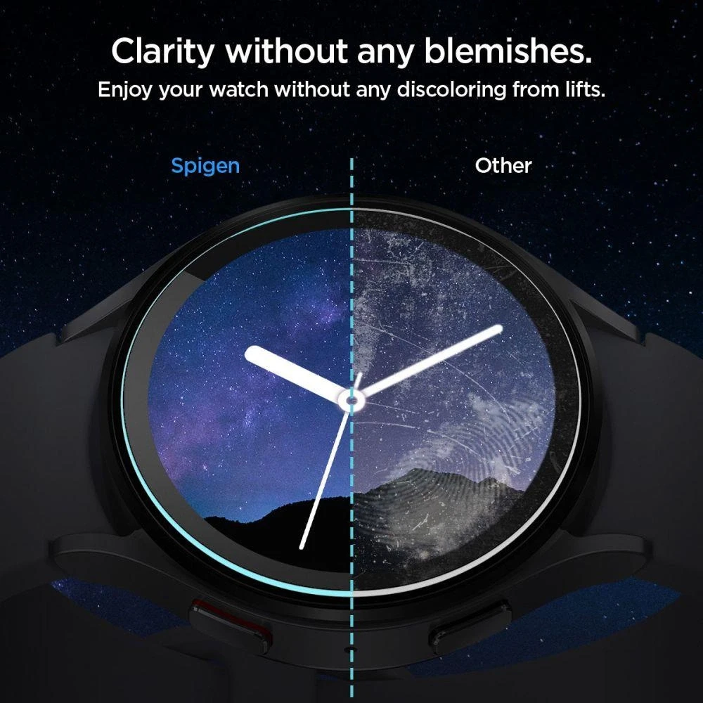 „Spigen GLAS.TR EZ FIT 2“ grūdintas stiklas, skirtas „Samsung Galaxy Watch 6“ 44 mm (2 vnt.)