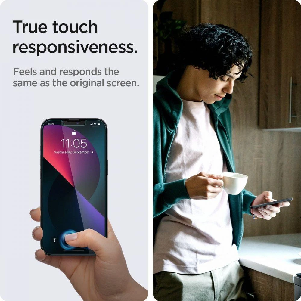 Apsauginis stiklas Spigen GLAS.TR „EZ FIT” 2-pack Apple iPhone 13 Pro Max Privacy