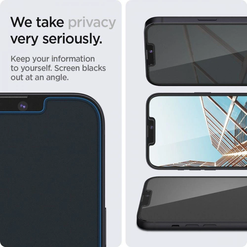Apsauginis stiklas Spigen GLAS.TR „EZ FIT” 2-pack Apple iPhone 13 Pro Max Privacy