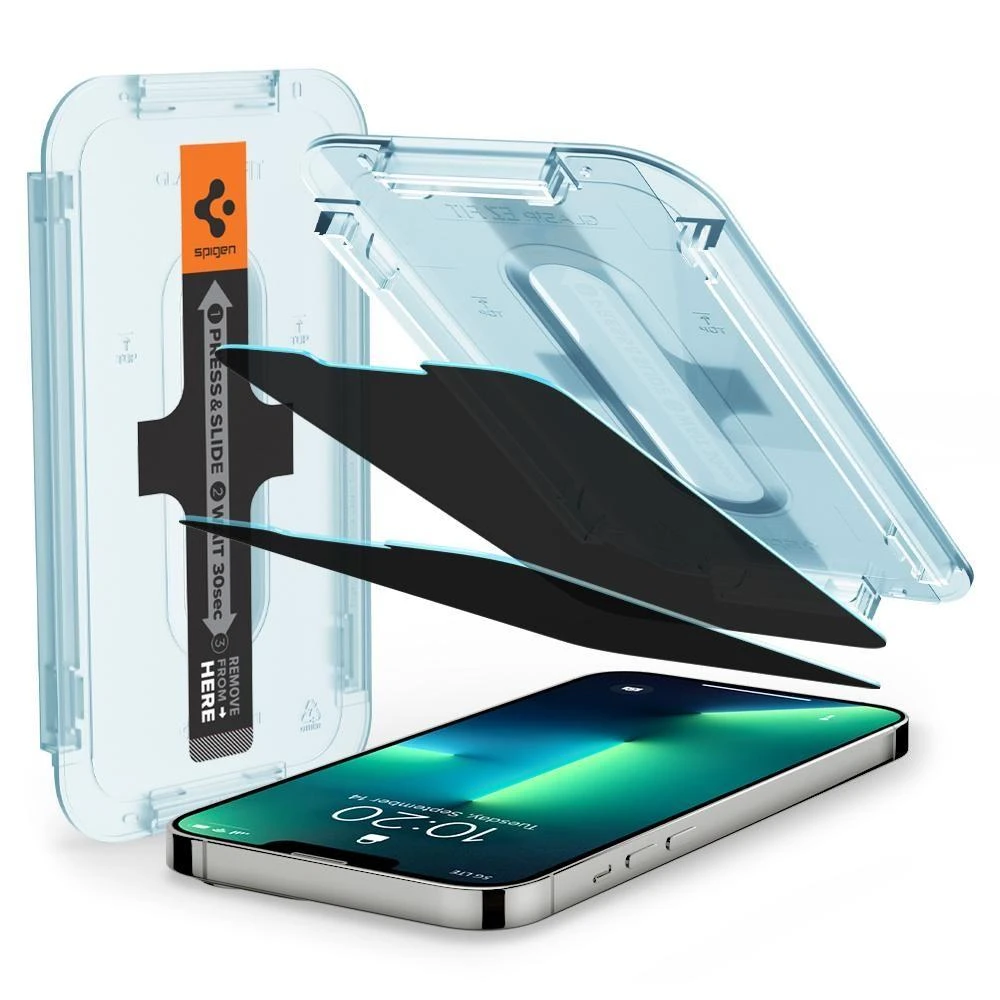 Apsauginis stiklas Spigen GLAS.TR „EZ FIT” 2-pack Apple iPhone 13 Pro Max Privacy