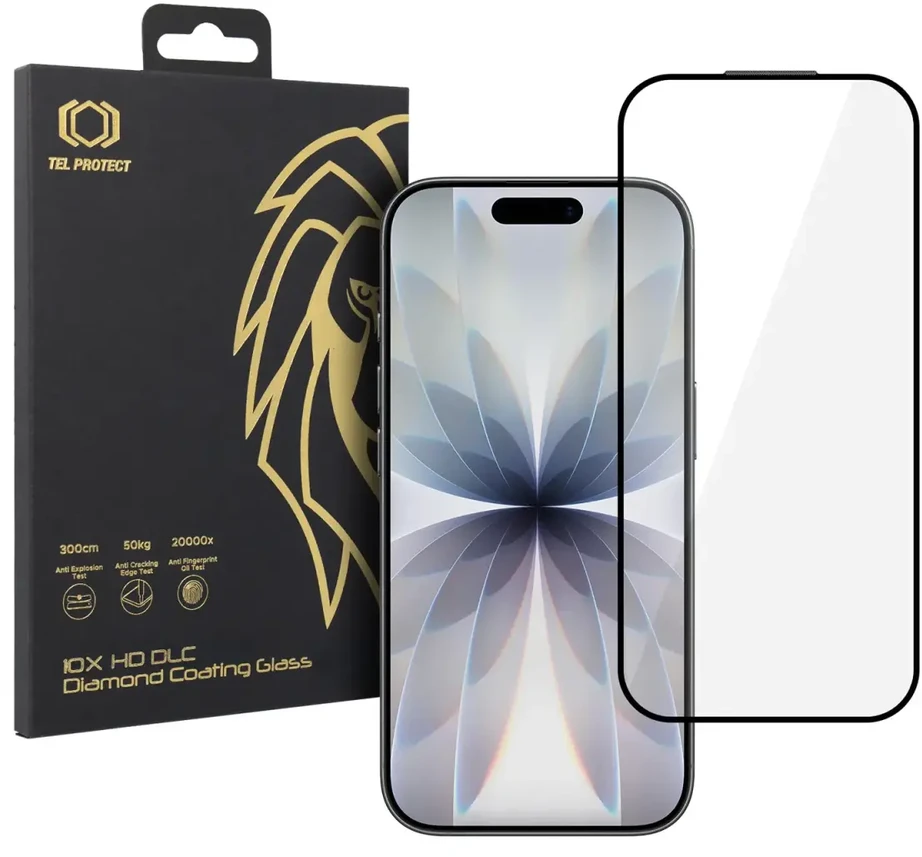 Apsauginis stiklas Tel Protect 10X HD DLC Diamond Coating, skirtas iPhone 16 Pro/17