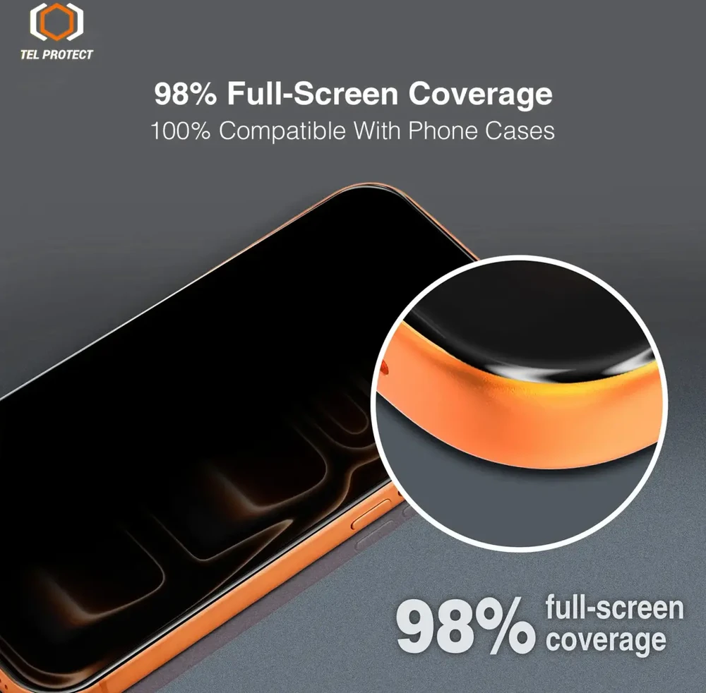 Apsauginis stiklas Tel Protect 10X Privacy DLC Diamond Coating, skirtas iPhone 17 Air