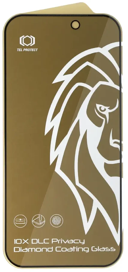 Grūdintas stiklas Tel Protect 10X Privacy DLC Diamond Coating, skirtas Iphone 18 Pro Max