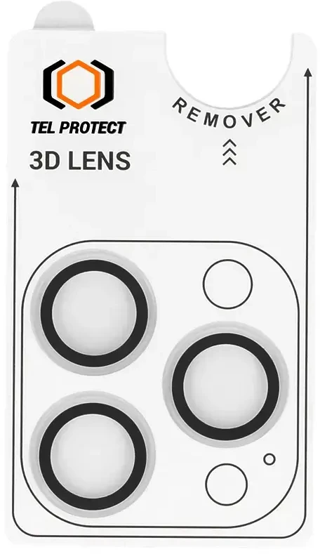 Tempered glass Tel Protect 3D kameros apsauga skirta Apple iPhone 17 Pro/17 Pro Max transparent (lens 3 pieces)