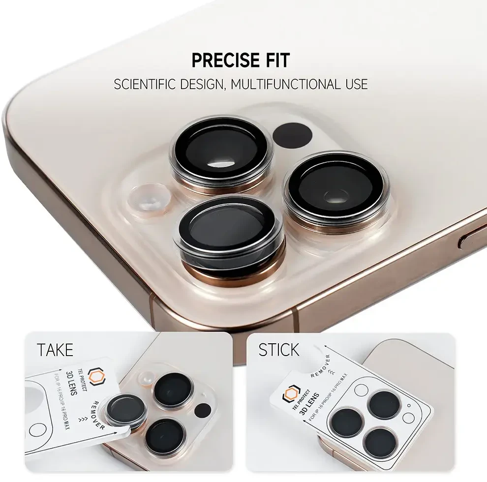 Grūdintas stiklas Tel Protect 3D Lens skirtas Samsung Galaxy S25 Ultra skaidrus (objektyvui 5 vnt)