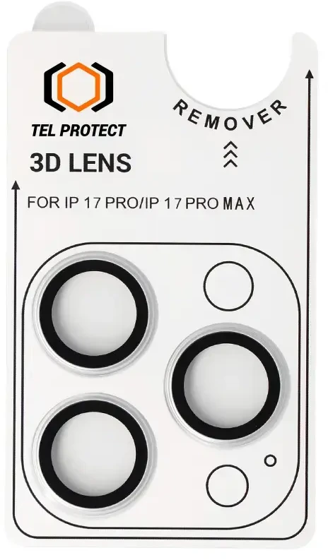 Apsauginis stiklas Tel Protect 3D Lens on camera skirtas Apple iPhone 17 Pro/17 Pro Max sidabrinis (lens 3 pieces)