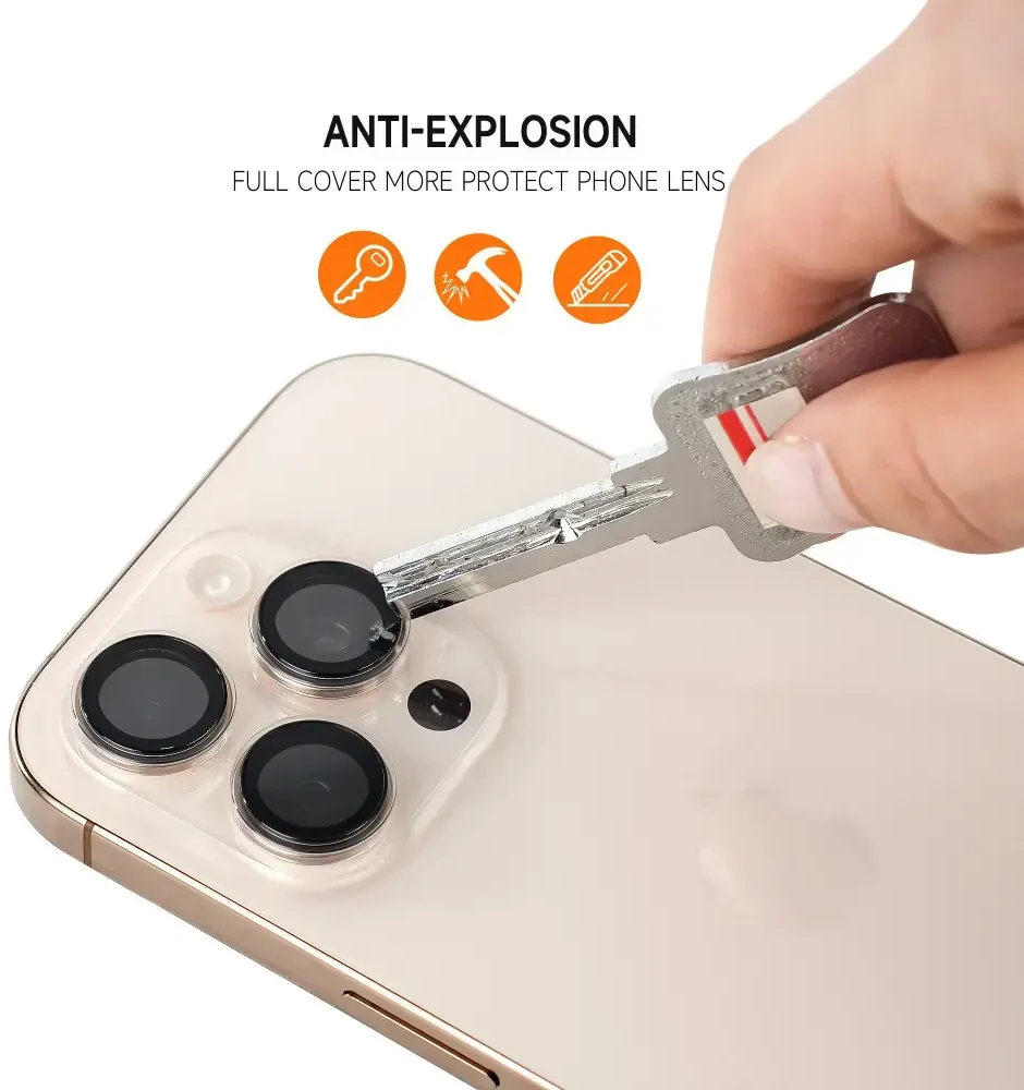 Grūdintas stiklas Tel Protect Titanium Lens 99% AR skirtas Samsung Galaxy S25 Plus skaidrus (objektyvui 3 vnt)