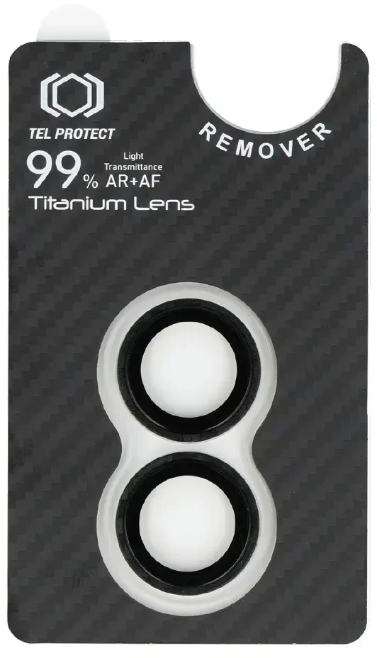 Apsauginis stiklas Tel Protect Titanium Lens 99% AR Aramid Series on camera skirtas Apple iPhone 16/16 Plus (objektyvui 2 vnt)