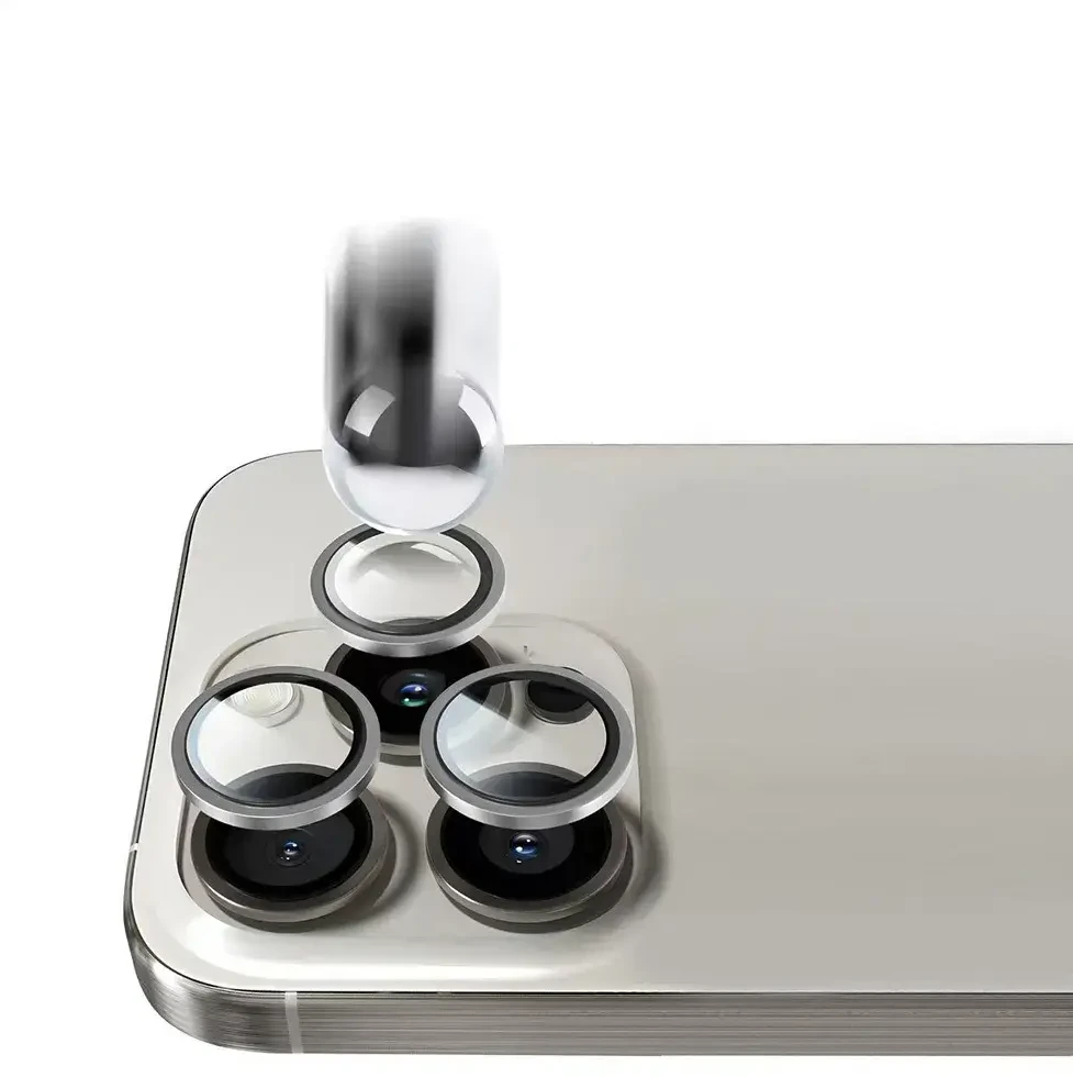 Grūdintas stiklas Tel Protect Titanium Lens 99% AR skirtas Apple iPhone 15/15 Plus skaidrus (objektyvui 2 vnt)