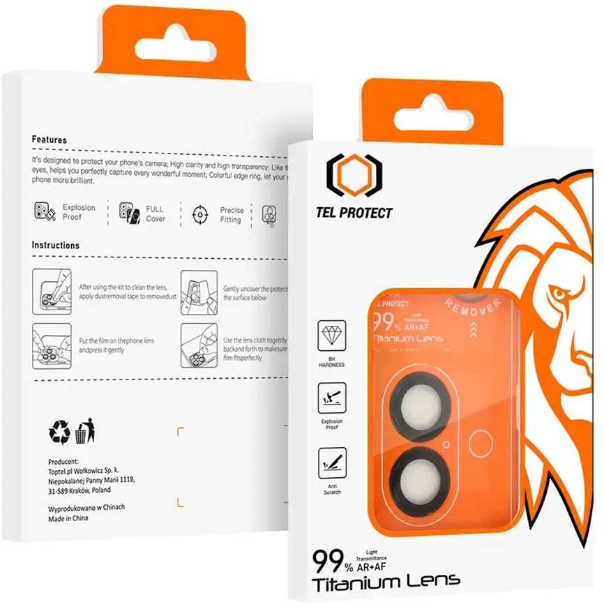 Apsauginis stiklas Tel Protect Titanium Lens 99% AR on camera skirtas Apple iPhone 17 transparent (objektyvui 2 vnt)