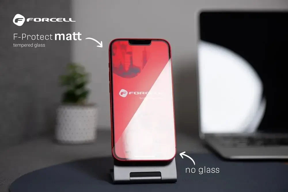 Grūdintas stiklas iPhone 13 PRO MAX / 14 PLUS Forcell matinis stiklas juodas