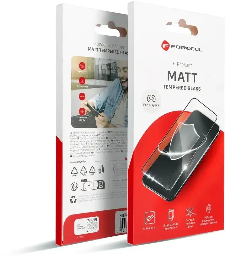 Grūdintas stiklas iPhone 14 PRO Forcell Matt Glass juodas
