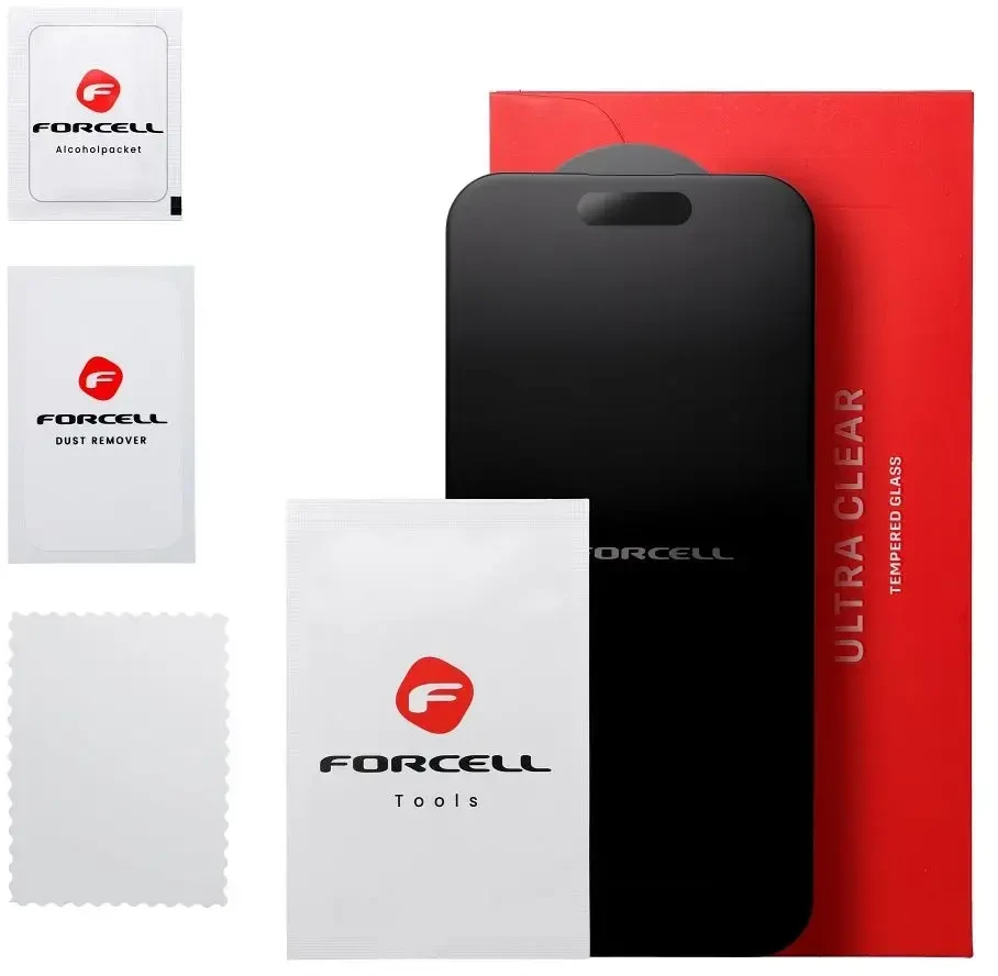 Grūdintas stiklas iPhone 14 PRO MAX Forcell matinis stiklas juodas