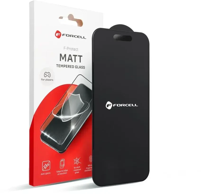 Grūdintas stiklas iPhone 14 PRO MAX Forcell matinis stiklas juodas