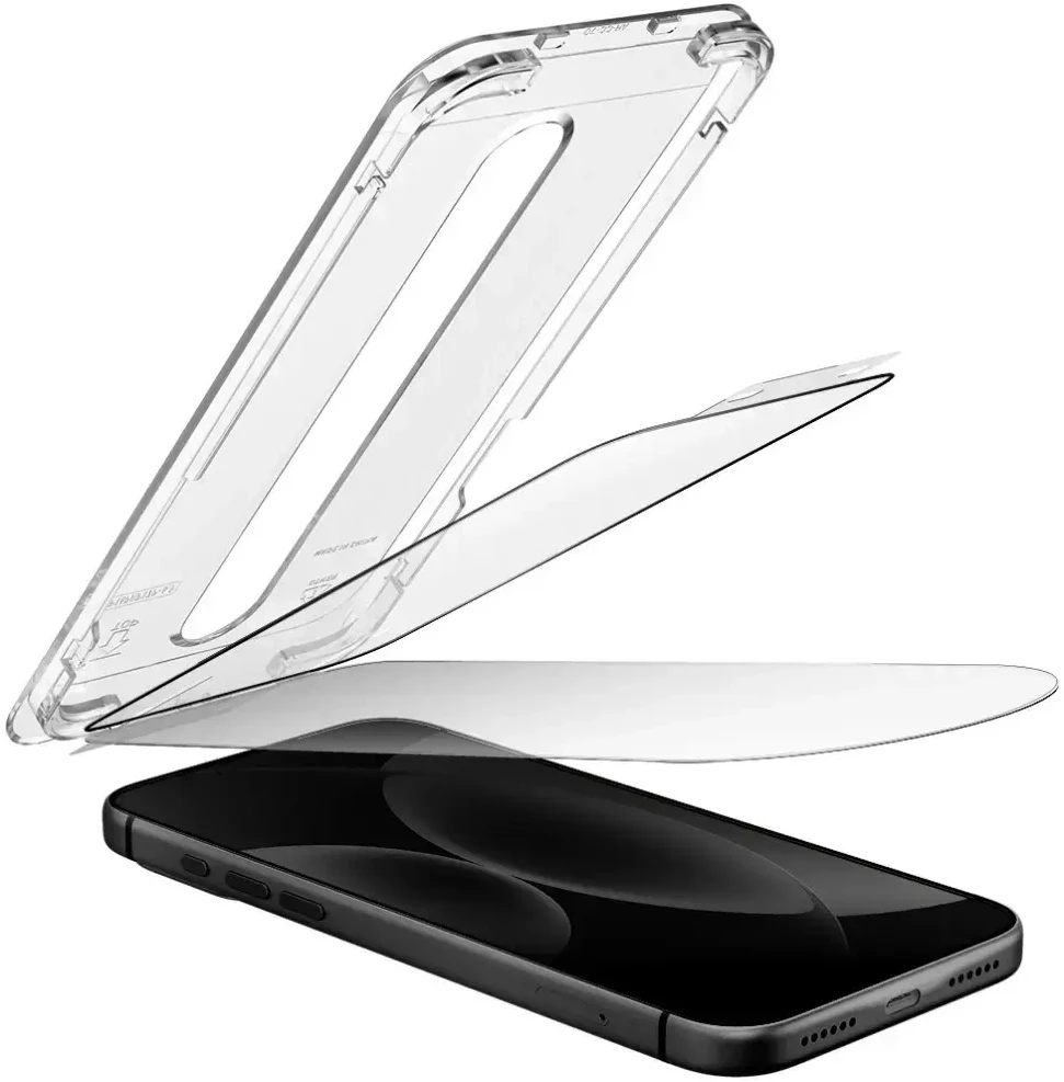 Grūdintas stiklas UNIQ Optix SwiftFit Vivid DX2, skirtas iPhone 18 Pro Max su aplikatoriumi