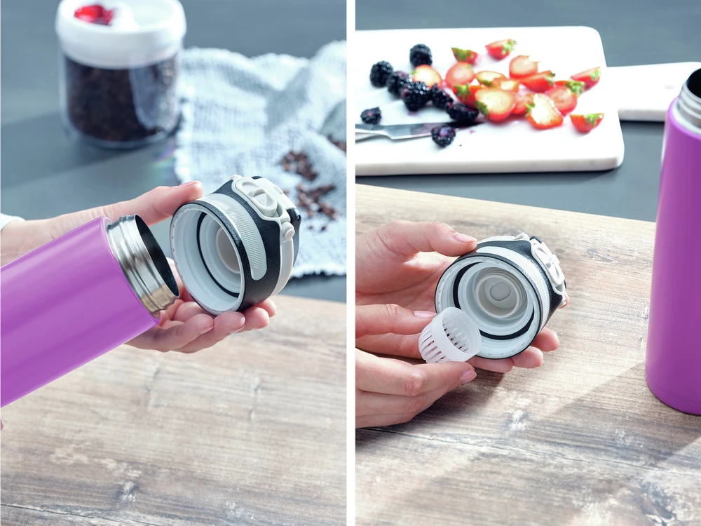 Thermal mug Leifheit Flip 600 ml Violetinė