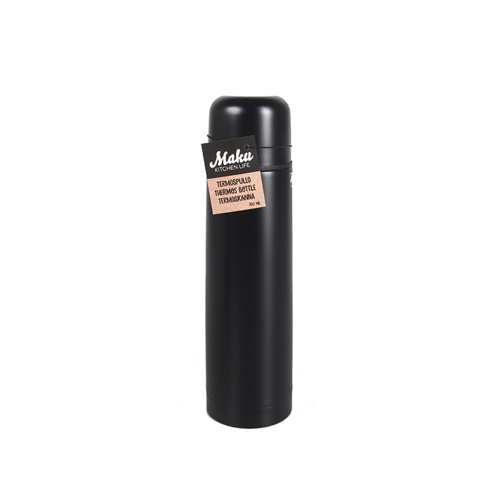 Termosas Maku, 0,75 l mat. juodos sp.