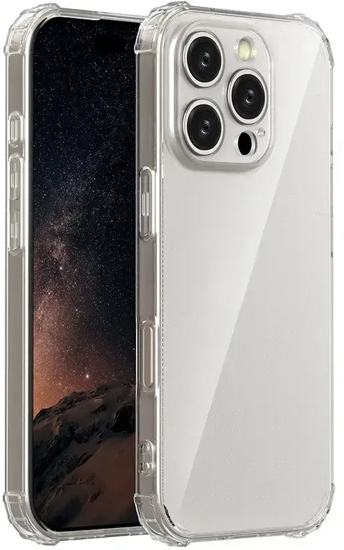 CPA „Telforceone Anti-Shock 1,5 mm“ dėklas, skirtas „iPhone 17 Pro 6,3“ su permatoma didele skylute