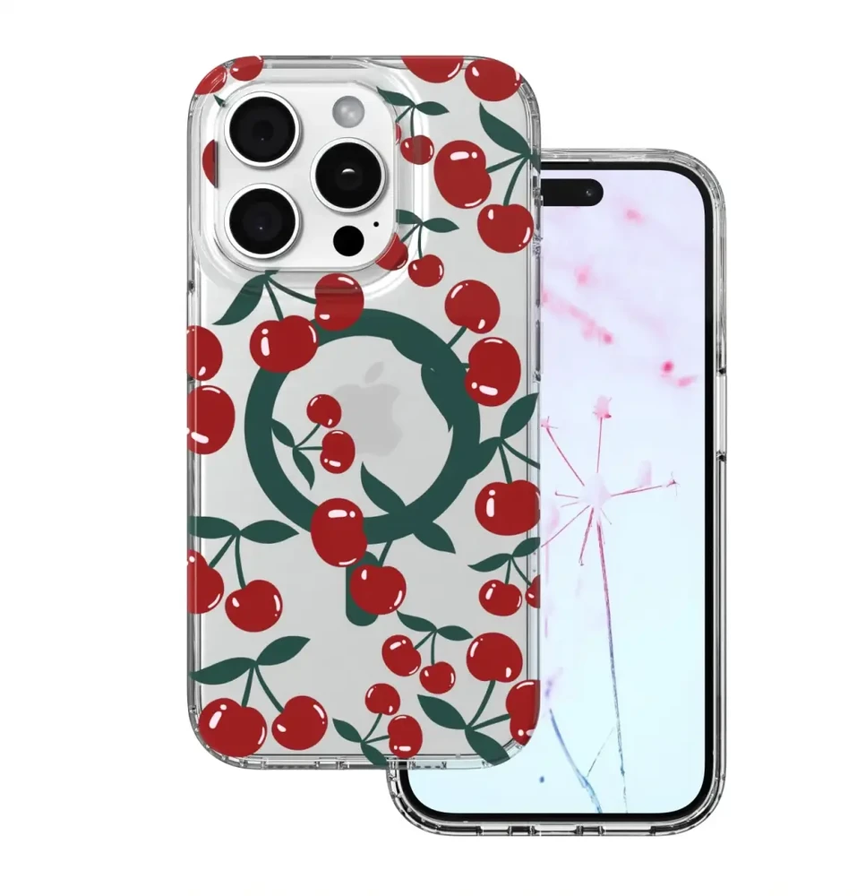 TFO „Cherry Mag“ dėklas, skirtas „iPhone 15 Pro“ 6,1" skaidrus